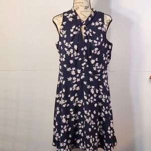 LOFT Navy and White Floral Mini Dress